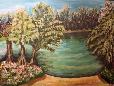 Painting titled "Teufelssee" by Andreas Wolf Von Guggenberger, Original Artwork, Acrylic