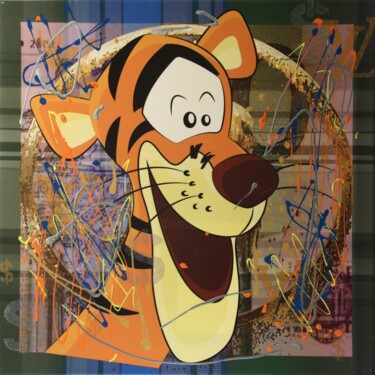 Painting titled "Digger" by Andreas Zuehlke, Original Artwork, Acrylic Mounted on Wood Stretcher frame