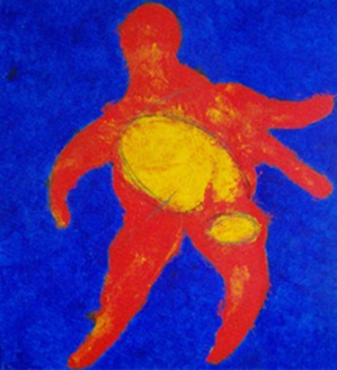 Pittura intitolato "orange man" da Andrea Volterra, Opera d'arte originale