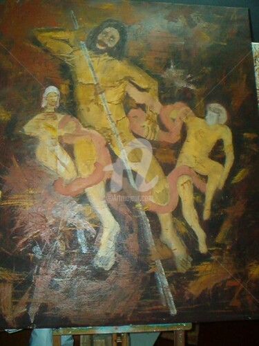 Painting titled "Laocoonte" by André Da Luz (luxbridge), Original Artwork, Oil