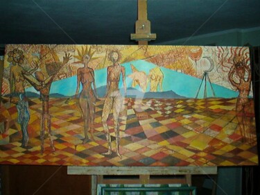 Painting titled "Estrutura Onírica" by André Da Luz (luxbridge), Original Artwork, Oil