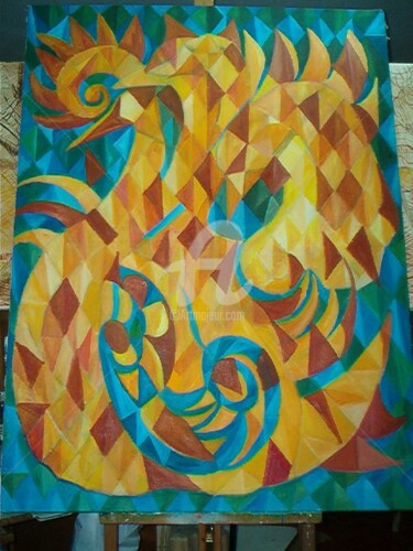Картина под названием "Dragon" - André Da Luz (luxbridge), Подлинное произведение искусства, Масло