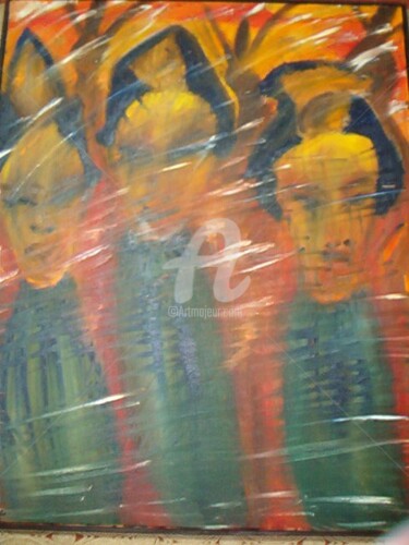 Peinture intitulée "Trois Chinois" par André Da Luz (luxbridge), Œuvre d'art originale, Autre