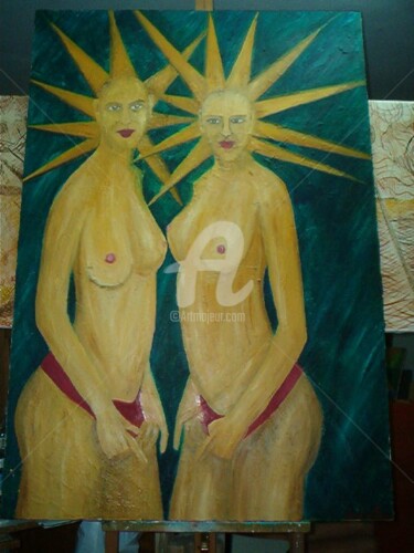 Pintura titulada "Estrelas Andróginas" por André Da Luz (luxbridge), Obra de arte original, Oleo