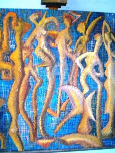 Картина под названием "Figures" - André Da Luz (luxbridge), Подлинное произведение искусства, Масло