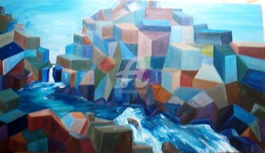 Pintura intitulada "As Pedras do Rio" por André Da Luz (luxbridge), Obras de arte originais, Óleo