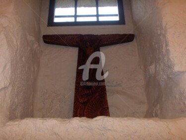 Скульптура под названием "Deus Ex Machina" - André Da Luz (luxbridge), Подлинное произведение искусства, Дерево