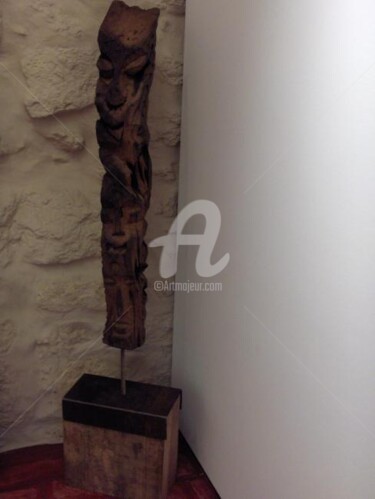 Escultura titulada "Tosco Primitivo" por André Da Luz (luxbridge), Obra de arte original, Madera