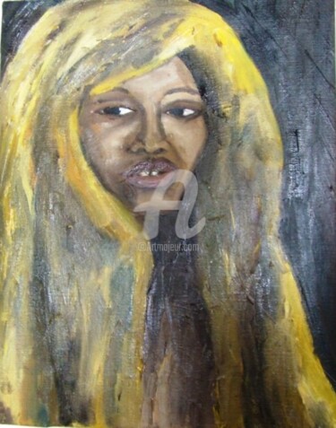 Painting titled "Black Girl" by André Da Luz (luxbridge), Original Artwork