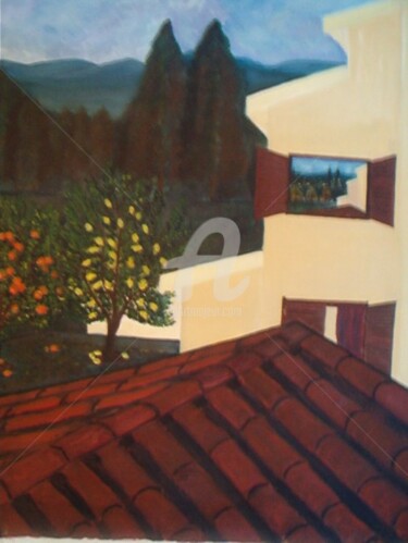 Pintura intitulada "A Casa da Laranjeira" por André Da Luz (luxbridge), Obras de arte originais