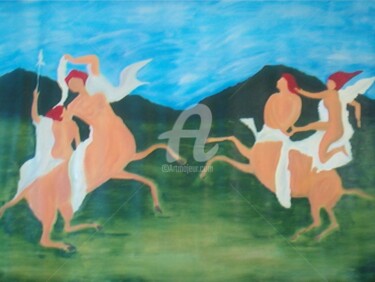 Painting titled "Luta de Centauros (…" by André Da Luz (luxbridge), Original Artwork