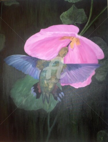 Painting titled "Beija Flor" by André Da Luz (luxbridge), Original Artwork, Oil
