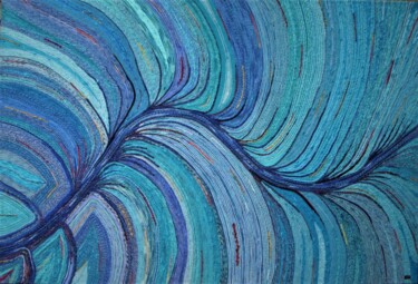 Sztuka tkaniny zatytułowany „Grand bleu” autorstwa Andrée Laffargue, Oryginalna praca, Kolaże
