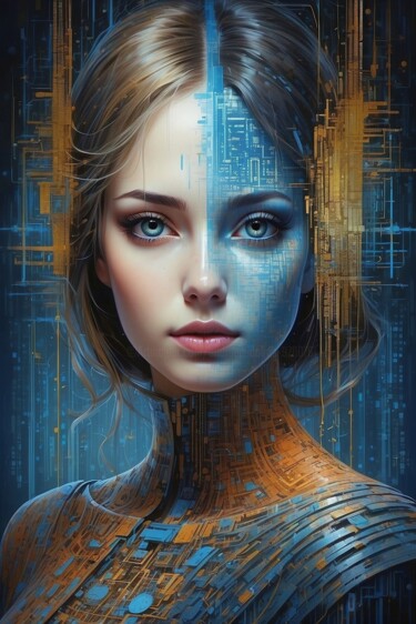 Цифровое искусство под названием "Circuitry Elegance" - Andreea Dobos, Подлинное произведение искусства, Изображение, сгенер…