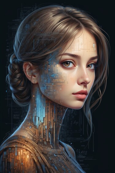 "Bytes of Beauty" başlıklı Dijital Sanat Andreea Dobos tarafından, Orijinal sanat, AI tarafından oluşturulan görüntü Cam üze…