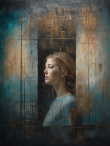 Digital Arts titled "Confinement of the…" by Andreea Dobos, Original Artwork, Digital Painting Mounted on Metal