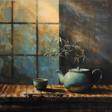 Digital Arts titled "Sereni-tea Infusion" by Andreea Dobos, Original Artwork, Digital Painting