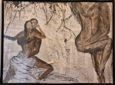 Peinture intitulée "Erotic" par Andreea Georgiana, Œuvre d'art originale, Acrylique Monté sur Panneau de bois