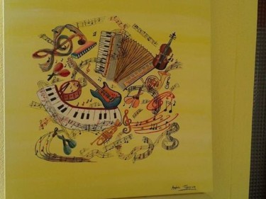 Peinture intitulée "FARANDOLE MUSICALE" par Andrée Mercier, Œuvre d'art originale