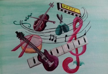 Peinture intitulée "MUSIC" par Andrée Mercier, Œuvre d'art originale, Acrylique