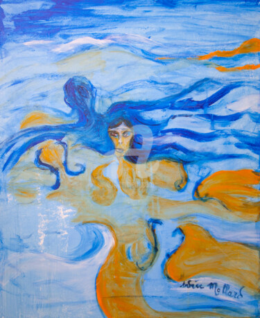 Peinture intitulée "La pieuvre / The oc…" par Andrée Mollard, Œuvre d'art originale, Acrylique