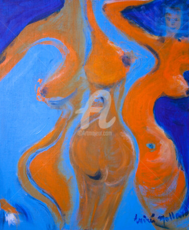 Schilderij getiteld "Souple" door Andrée Mollard, Origineel Kunstwerk, Acryl