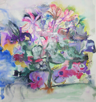 绘画 标题为“Couleurs de fleurs” 由Andrée Mollard, 原创艺术品, 墨