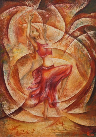 Картина под названием "В порыве" - Дарья Андреева, Подлинное произведение искусства, Акварель
