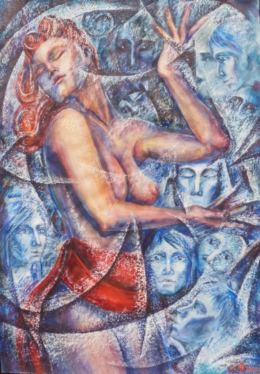Картина под названием "Эгоизм" - Дарья Андреева, Подлинное произведение искусства, Акварель