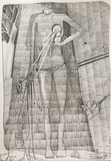 Рисунок под названием "СостоЯние" - Елена Маслакова, Подлинное произведение искусства, Карандаш