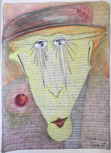 Рисунок под названием "Саботажник" - Елена Маслакова, Подлинное произведение искусства, Цветные карандаши