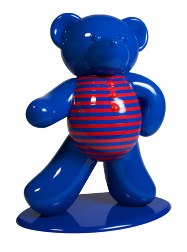 Sculpture titled "Ours Bleu à Mariniè…" by Harouna Andre Guillabert Gacko, Original Artwork, Resin