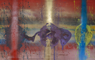 Schilderij getiteld "Three Rays" door Andrei Autumn, Origineel Kunstwerk, Acryl