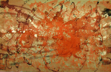 Картина под названием "Gold, Black & Red N…" - Andrei Autumn, Подлинное произведение искусства, Акрил