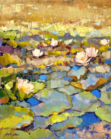 Malerei mit dem Titel "Lilies" von Andrei Belaichuk, Original-Kunstwerk, Öl
