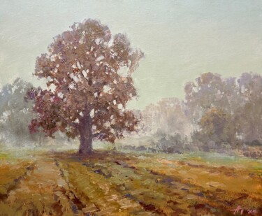Malerei mit dem Titel "Foggy Morning" von Andrei Belaichuk, Original-Kunstwerk, Öl