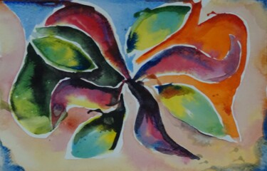 Pittura intitolato "flor abstracta" da Andrei Birdu, Opera d'arte originale, Acquarello