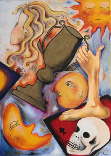 Malerei mit dem Titel "Gewinnend / winning" von Maria Voican, Original-Kunstwerk, Acryl