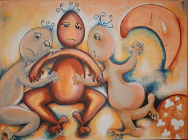 Peinture intitulée "Kinder die heute Ni…" par Maria Voican, Œuvre d'art originale, Acrylique
