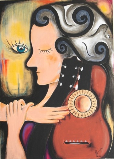 Malerei mit dem Titel "Das gebrochene Lied…" von Maria Voican, Original-Kunstwerk, Acryl