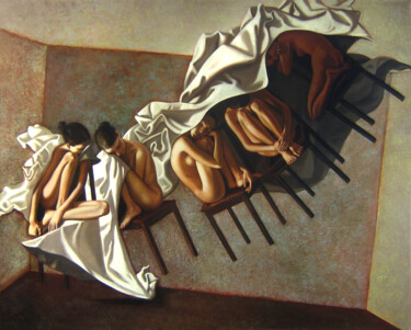 Pintura intitulada "SLEEP PHASES" por Andrei Buryak, Obras de arte originais, Óleo