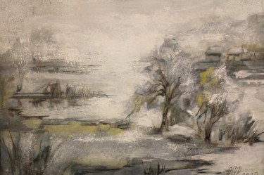 Painting titled "Winter" by Anna, Original Artwork, Watercolor