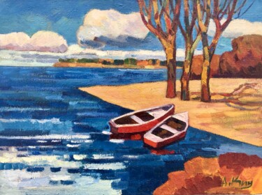 Painting titled "Baltic coast" by Andrei Kioresku, Original Artwork, Oil