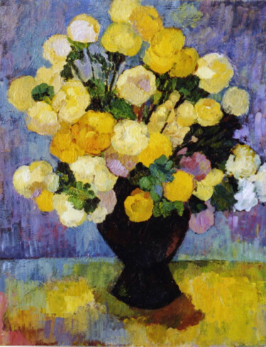 Peinture intitulée "Bright bouquet" par Andrei Kioresku, Œuvre d'art originale, Huile