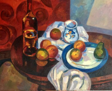 Painting titled "Apple wine" by Andrei Kioresku, Original Artwork, Oil