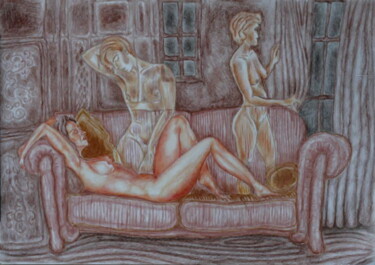 Рисунок под названием "El sueño" - Andrei Klenov, Подлинное произведение искусства, Цветные карандаши
