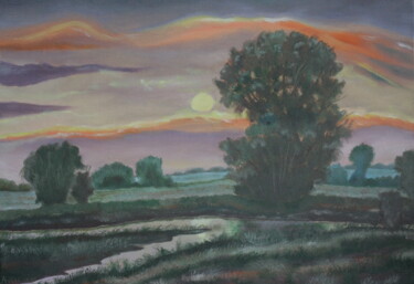 Painting titled ""Evening"" by Andrei Klenov, Original Artwork, Oil
