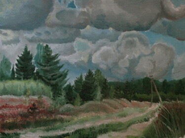 Peinture intitulée "El otoño está cerca." par Andrei Klenov, Œuvre d'art originale, Huile