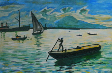 Peinture intitulée ""En Nápoles"" par Andrei Klenov, Œuvre d'art originale, Huile