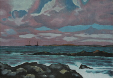 Peinture intitulée ""Sea view New Brita…" par Andrei Klenov, Œuvre d'art originale, Huile